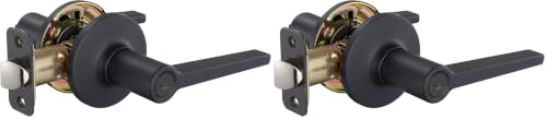 Amazon Basics Manchester Reversible Privacy Door Lever, Keyless, Matte Black, 2-Pack - size: 1 (Pack of 2)