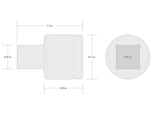 TEKTON 3/8 Inch Drive x 1 Inch Mini Extension | SHA11101 (Pack of 2) - size: 3/8 Inch Drive x 1 Inch (Pack of 2)