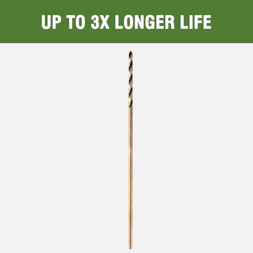 1/16 x 8 Inch Extra Long Drill Bits (3 Pack), Aircraft Drill Bit Black and Gold M2 HSS for Wood, Plastic - size: 1/16 in