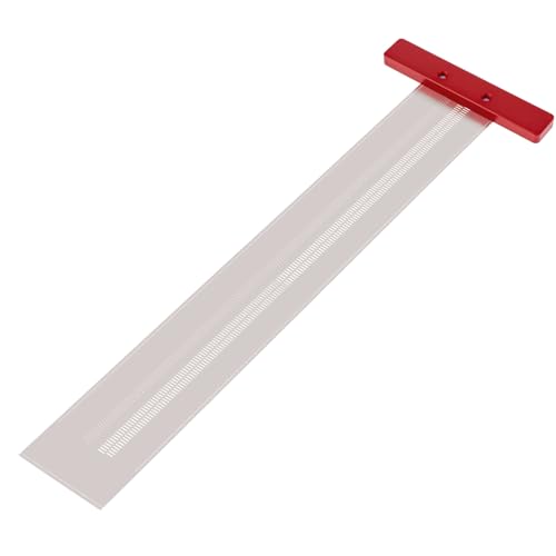12" Precision Marking T-Rule, Stainless Steel Scribe Line Ruler with Holes for Cutting Sawing, Scribing Ruler Woodworking Marking Tools Carpenter Draft Measuring T-Square with Stops (12 inch) - size: 12 inch