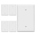 ENERLITES 5 Pack Oversized Blank Wall Plate Cover, 1-Gang, White - color: White, size: Over-Size