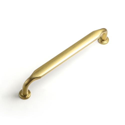 12 Pack Brushed Gold Zinc Alloy Cabinet Handles - 5''(128mm) Hole Center Cabinet Pull Hardware for Bedroom, Kitchen L101 - color: Brushed Gold, size: 5'' Hole Center