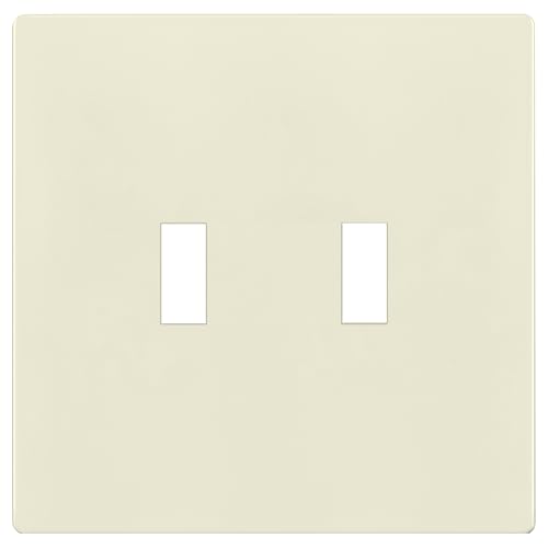 TG Mid-Size Screwless Double Toggle Light Switch Cover Plate, Light Almond - color: Light Almond, size: 2 Gang