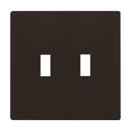 ENERLITES Screwless Double Toggle Light Switch Wall Plate Cover, Brown - color: Brown, size: Screwless