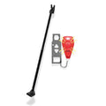 Door Security Bar & Portable Door Lock with Alarm (Black) – High-Grade Iron Door Jammer & 130dB Alarm for Home, Apartment, Hotel & Travel Safety – (Red)