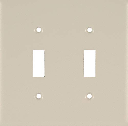 Power Gear Light Switch Wall Plate Cover, Double Toggle Style, Ivory - color: Almond, style: Standard