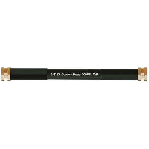 Beitopamz Short Garden Hose 1 ft x 5/8" Female to Female, Heavy Duty Small Water Hose Extender Connector, Leak-Free Connections Hybrid Rubber Leader Hose with 3/4" Double GHT Fittings, Black - size: 1ft Female to Female