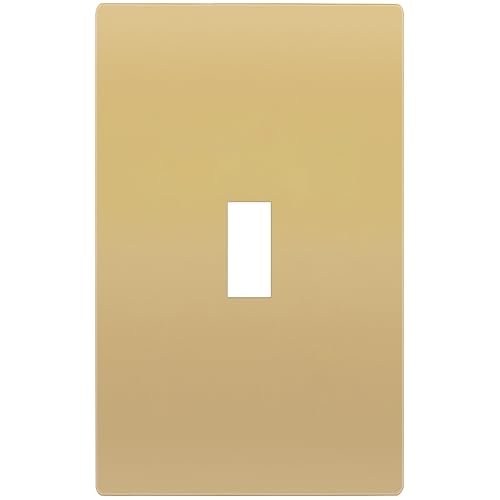 TG Mid-Size Screwless Toggle Light Switch Cover Plate, 1 Pack, White - color: Gold, size: 1 Gang