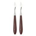 HARFINGTON 2pcs Palette Knife Painting Tool 1.18" x 0.51" Stainless Steel Art Spatula Pallet Knives Scrapers Tools with Plastic Handle for Acrylic Oil Canvas Mixing Spreading, Red/Silver - size: 1.18" x 0.51"