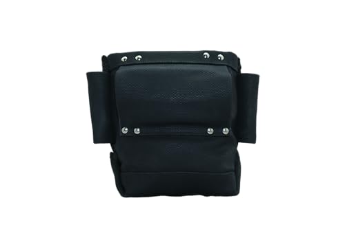 Wolf Black Canvas Tool Pouch, Tunnel Belt Loop, Bull Pin Loops & Bolt Bag Tote | Tradesman, Ironworker, Carpenter, 5’’x10’’x9’’ - color: Black