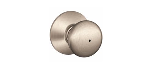 SCHLAGE Plymouth Bed/Bath Privacy Door Knob with Lock, Satin Nickel - color: Satin Nickel, size: Standard
