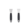 Stainless Steel metal Scraper, stove top Oven Scraper Tool non scratch, window glass scraper,Kitchen Cleaning,glass stripper,Putty,grout,sticker,Wallpaper, Paint,cooktop,Straight + Bending 2-PCS