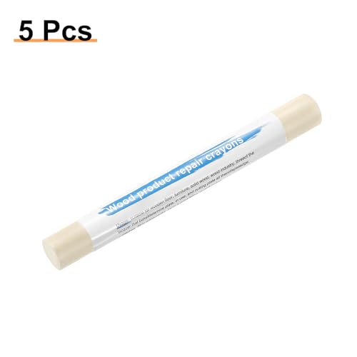 HARFINGTON 5pcs Wood Filler Sticks Wooden Wax Touch Up Furniture Repair Crayons for Scratch Hole Wood, White Oak - color: White Oak
