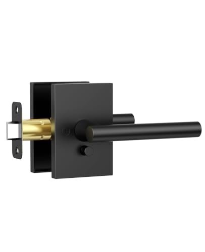 Amerdeco 10 Pack Matte Black Privacy Interior Door Handles - color: Matte Black