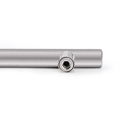 Probrico 5 Pack Stainless Steel Kitchen Cabinet Drawer Closet Handles Bedroom Dresser Pulls 5"/128mm Hole Centers - color: Brushed Nickel, size: hole center 5"