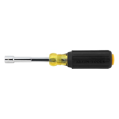 Klein Tools 654916 Heavy-Duty Hollow Shaft Nut Driver, Color-Coded 9/16-Inch Hex, Pass Through Design, 6-Point Socket, and Cushion-Grip Handle - size: 9/16-Inch