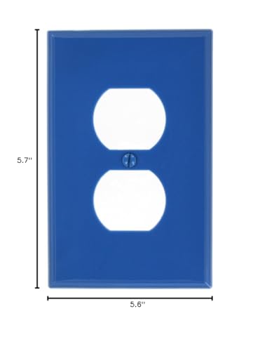 Leviton 1-Gang, 1-Duplex, Midway Nylon Wallplate, Midway Size, 1 Pack, PJ8-BU, Blue - color: Blue, size: 1 Pack