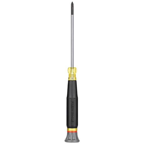 Klein Tools 6233 Mini Precision Screwdriver, #0 Phillips, Features Cushion-Grip Handle, Rotating Cap and Color Coded Ring, 3-Inch Shank - style: #0 Phillips