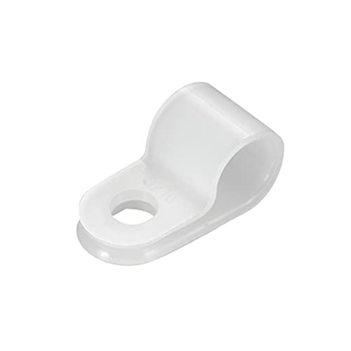 200 Pcs Nylon R-Type Cable Clips, 5/16'' Plastic Fastener Clamp - size: 5/16 INCH 200PCS R-Type