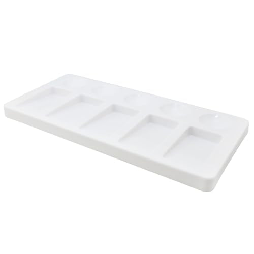 10PCS Rectangular Watercolor Palette Art Gouache Palette Acrylic Paint Mixing Tool 21x10x1.5cm Ideal for Sketching Essential for Outdoor Painting Classes White