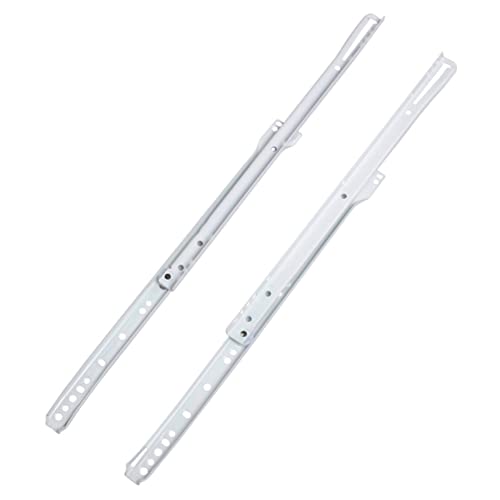 16" Bottom-Mount Drawer Slide Kit, Steel Tracks, 1.2 mm Thick, 1-Pair, White Powder Coat Finish - size: 16 in