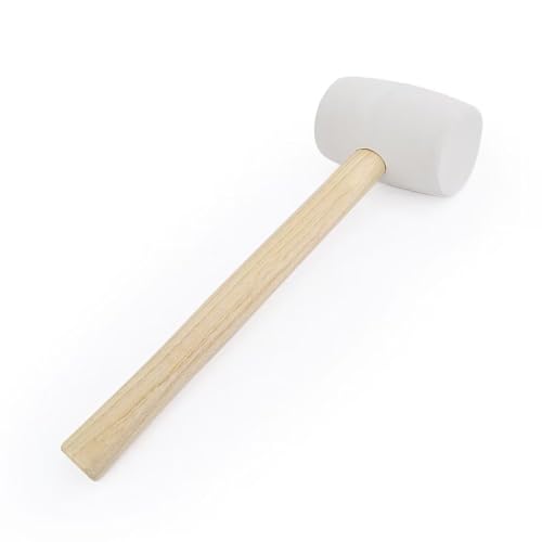 Gunpla Rubber Mallet - 12 oz Anti-Slip Wooden Handle Soft Double Face White Rubber Head Mallet for DIY, Tile Setting, Laminate Flooring Installs & More - size: 12oz