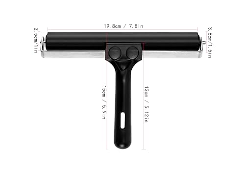7.9in Rubber Roller, Tape Roller for Print, Tape, Wallpapers, Scrapbooks，Silicone Seam Roller Tool for PVC/TPO/EPDM Ply Roofing Tape，Wallpaper etc.