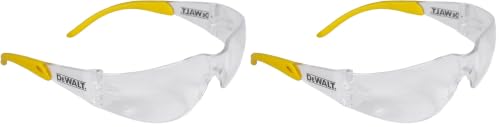 DEWALT DPG54-1D Protector Clear High Performance Lightweight Protective Safety Glasses with Wraparound Frame (Pack of 2) - size: One Size (Pack of 2)