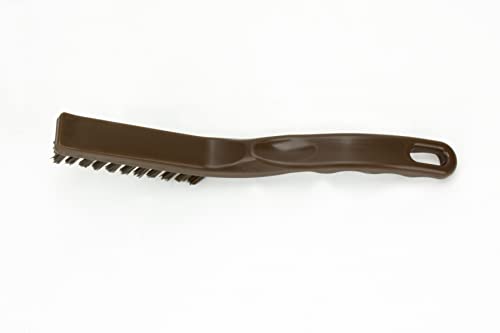 SPARTA Plastic Grout Brush, Crevice Brush with Hanging Hole for Cleaning Narrow Spaces, 9 Inches, Brown