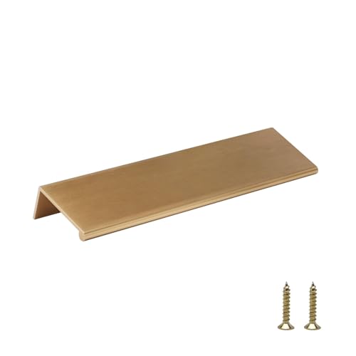 Rergy 10 Pack 5" Cabinet Pulls Champagne Bronze Finger Pulls for Cabinets - color: Champion Bronze, size: Hole Center: 5in(128mm)
