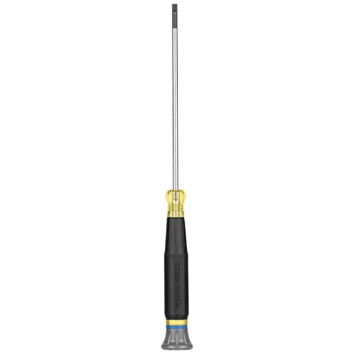 Klein Tools 6254 Mini Precision Screwdriver, 1/8-Inch Slotted, Features Cushion-Grip Handle, Rotating Cap, Color Coded Ring, 4-Inch Shank - style: 1/8-Inch Slotted
