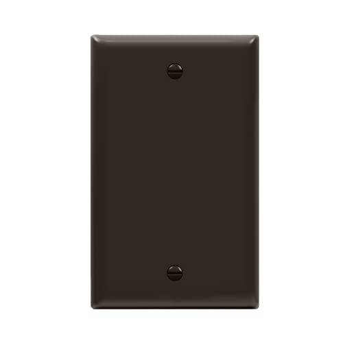 ENERLITES Blank Device Wall Plate, Gloss Finish, Standard Size 1-Gang 4.50" x 2.76", Polycarbonate Thermoplastic, 8801-BR, Brown - color: Brown, size: Standard