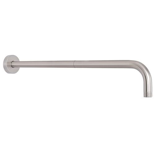 Shower Arm with Flange and Teflon Tape, Wall Mounted Shower Pipe 304 Stainless Steel Extension Arm for Fixed Shower Head & Handheld (20 Inch, Brushed Nickel) - color: Brushed Nickel, style: 20 Inch