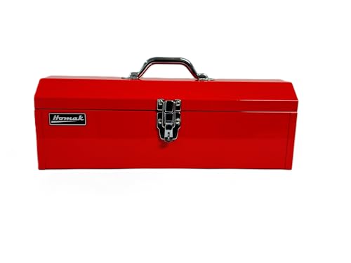 Homak Steel Hip Roof Tool Box, Red, Short, 19 Inches - size: 19-Inch x 6-Inch x 6-1/2-Inch - Short