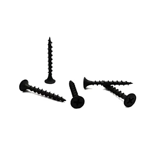 #6 x 1-1/2" Drywall Screws 240PCS Coarse Thread Wood Screws 1 LBS Flat Truss Head Self Tapping Screws Black Phosphate Coated Stainless Fast Self Tapping LZDRY-003-H - color: 1 LB, size: #6x1-1/2