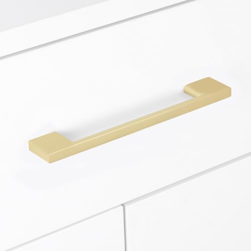 10 Pack 6-1/4 Inch(160mm) Cabinet Pulls Brushed Gold Kitchen Cabinet Handles Zinc Alloy Drawer Pulls Solid Cabinet Hardware - color: Brushed Gold, size: 6-1/4'' Hole Center(160mm)
