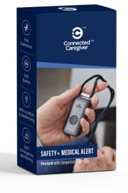 Safety+ 4G Medical Alert System: Fall Detection, GPS Location, 24/7 Monitoring, Mobile Caregiver App, Small, Lightweight-Call to Activate Wireless Call Button, Personal Safety, Wearable Panic Button