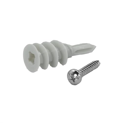 CONFAST Nylon Self-Drilling Drywall/Hollow-Wall Anchor Kit with Screws, 200 Pieces (100) #8 Anchors & (100) 1" Screws - size: 100, style: Nylon