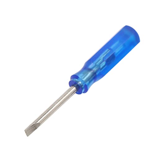 100pcs 45mm x 2mm Tiny Size Slotted Word Flat Head Screwdrivers - color: Blue, size: 2.0mm - (Slotted)
