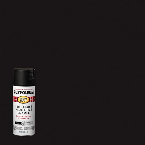 Rust-Oleum Stops Rust Spray Paint, Semi-Gloss Black - color: Semi-Gloss Black, size: 12 Ounce (Pack of 6)