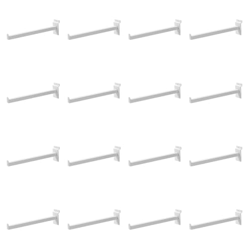 16 Pack Heavy Duty Tube Slatwall Shelf Brackets, Metal Tubular Slat Wall Brackets with Lip, Slatwall Accessories for Garage, Retail, and Home Storage - size: 12 Inch, style: White