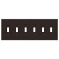 ENERLITES Six Gang Light Switch Wall Plate, Toggle Switch Plate, 6-Gang Standard Size 4.50" x 11.81", Unbreakable Polycarbonate Thermoplastic, 8816-BR, Brown - color: Brown, size: Standard Size