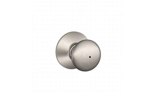 SCHLAGE Plymouth Bed/Bath Privacy Door Knob with Lock, Satin Nickel - color: Satin Nickel, size: Standard