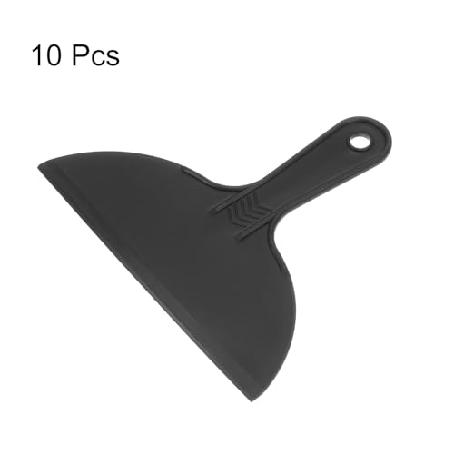 HARFINGTON 10pcs Putty Scraper 8" Width 6mm Thin Flexible Plastic Putty Knives for Taping Drywall Spreading Painting Wall Scratching - color: Black, size: 8"