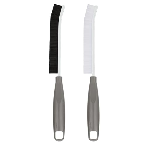 2026 NEW Ergonomic Anti-Slip Handle Grout Brush, 2Pcs Crevice Cleaning Brush, Hard Bristle Multi-Purpose Cleaning Tools, Small Cleaning Brush for Household Use Kitchen Bathroom, Right Hand - size: 2Pcs, style: Right Hand
