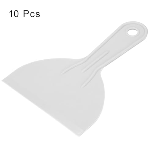 HARFINGTON 10pcs Putty Scraper 4.9" Width 1.7mm Thin Flexible Plastic Putty Knives for Taping Drywall Spreading Painting Wall Scratching Gray - size: 4.9"