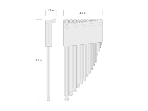 TEKTON Short Arm Ball End Hex L-Key Set, 15-Piece | KLX91213 - size: 15-Piece (1.3-10 mm)