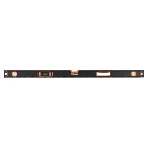 VEVOR Digital Level, 48 in Length, Magnetic Electronic Level with LED Backlit Display, 360° Electronic Leveler Tool with 0°/45°/90° Bubble Vials, IP54 Rating for Construction Carpentry Home Renovation - size: 48 inch Single