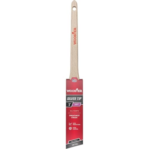 Wooster Silver Tip 1 in. W Angle Polyester Blend Trim Paint Brush