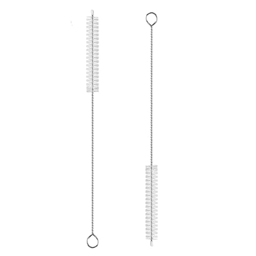2 Pack Straw Cleaner Brush, Reusable Metal Handles Straw Cleaner Brush Extra Long for Stanley Mug 40, 30, 20 oz, 10mm Wide for Sippy Cup, Water Bottle and Tubes (Clear+Clear) - color: Clear+Clear